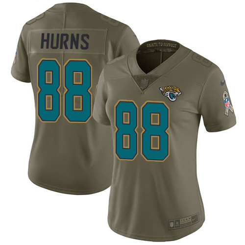 Nike Jaguars #88 Allen Hurns Olive Women's Stitched NFL Limited Salute to Service Jersey